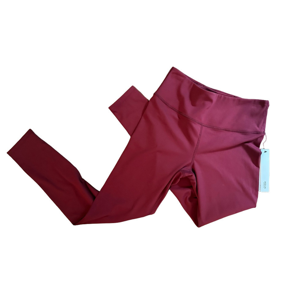NWT AQUA ATHLETIC BURGUNDY ACTIVE LEGGINGS